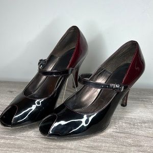 Isola Parent Leather Peep Toe Heels size 9.5